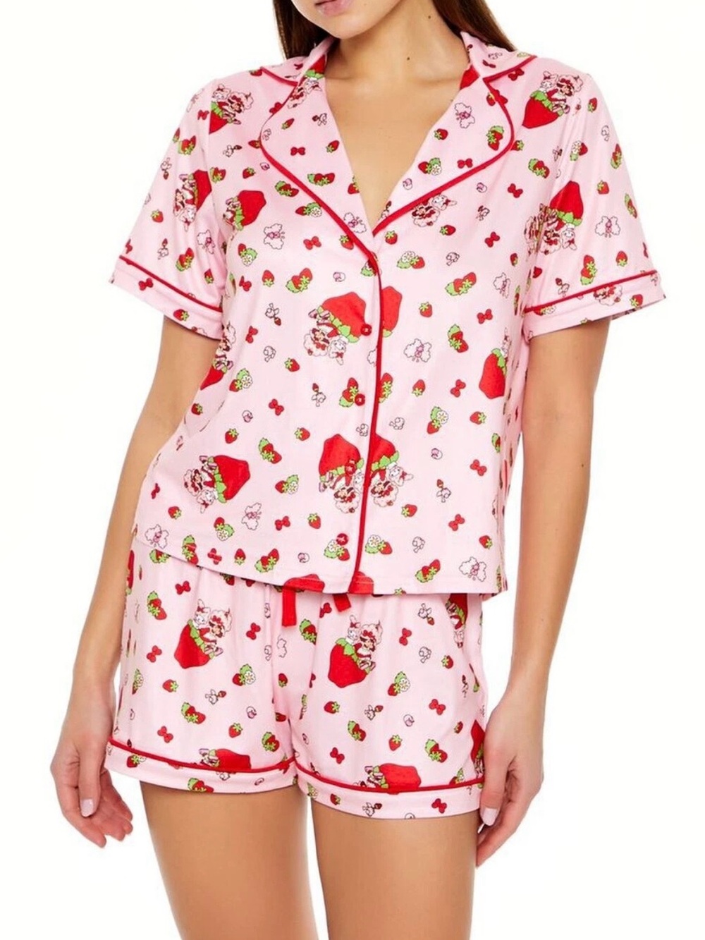 Strawberry Shortcake My Melody Satin Pajama Set Outfit Sanrio Forever 21 S NWT
